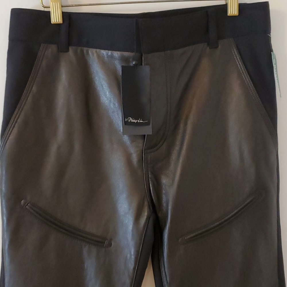 Black Philip Lim pants with leather appliqué s.30